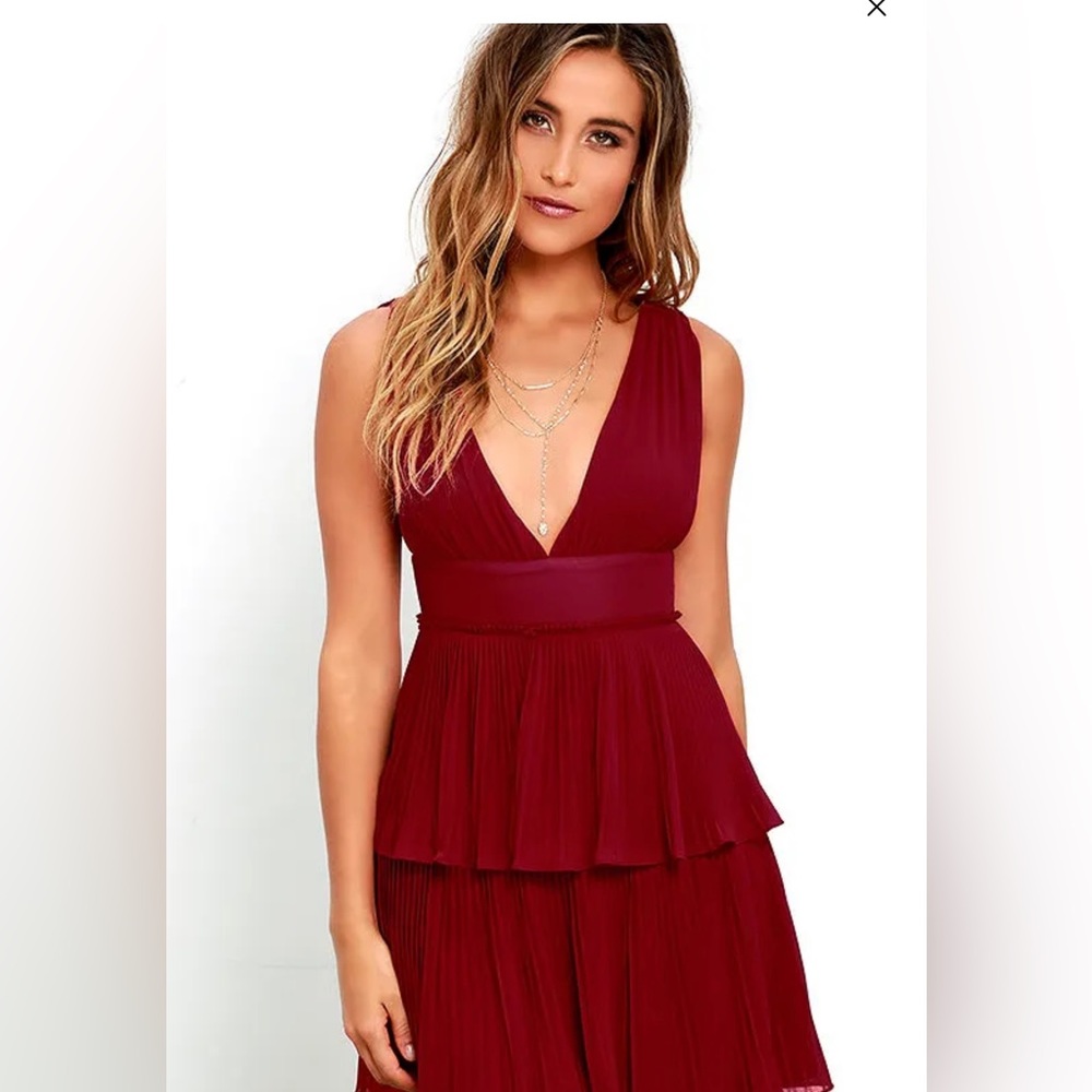 Lulu's Burgundy Layered Dress